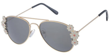 Pilot glasses in metal for children 5-8 years - Silver with flowers